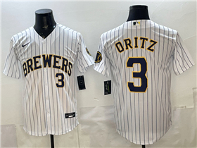 Milwaukee Brewers #3 Joey Ortiz White Limited Jersey
