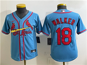 St. Louis Cardinals #18 Jordan Walker Youth Light Blue Limited Jersey