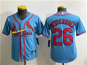 St. Louis Cardinals #26 JJ Wetherholt Youth Light Blue Limited Jersey