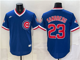 Chicago Cubs #23 Ryne Sandberg Blue Cooperstown Collection Jersey