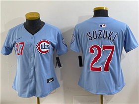 Chicago Cubs #27 Seiya Suzuki Women's Navy City Connect Limited Jersey