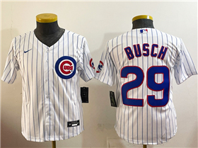 Chicago Cubs #29 Michael Busch Youth White Limited Jersey