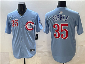 Chicago Cubs #35 Justin Steele 2025 Light Blue City Connect Limited Jersey