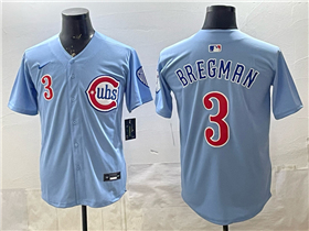 Chicago Cubs #3 Alex Bregman 2025 Light Blue City Connect Limited Jersey