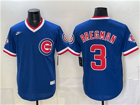 Chicago Cubs #3 Alex Bregman Blue Cooperstown Collection Jersey
