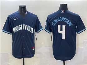 Chicago Cubs #4 Pete Crow-Armstrong Navy City Connect Limited Jersey