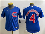 Chicago Cubs #4 Pete Crow-Armstrong Youth Blue Limited Jersey