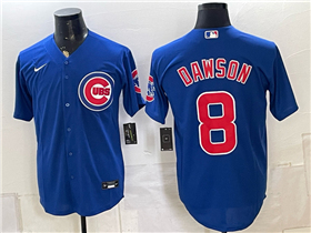 Chicago Cubs #8 Andre Dawson Blue Limited Jersey