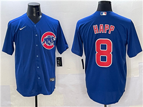 Chicago Cubs #8 Ian Happ Blue Limited Jersey
