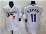 Los Angeles Dodgers #11 Roki Sasaki White 2026 Gold Collection Jersey