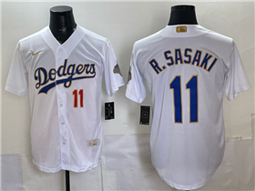 Los Angeles Dodgers #11 Roki Sasaki White 2026 Gold Collection Jersey