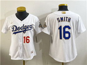 Los Angeles Dodgers #16 Will Smith Women's White 2026 Gold Collection Jersey