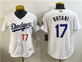 Los Angeles Dodgers #17 Shohei Ohtani Women's White 2026 Gold Collection Jersey
