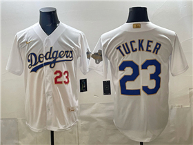 Los Angeles Dodgers #23 Kyle Tucker White 2026 Gold Collection Jersey