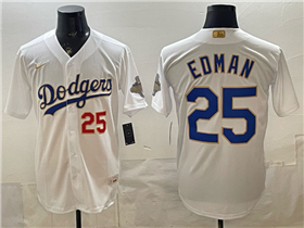 Los Angeles Dodgers #25 Tommy Edman White 2026 Gold Collection Jersey