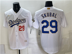 Los Angeles Dodgers #29 Tarik Skubal White 2026 Gold Collection Jersey