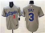 Los Angeles Dodgers #3 Edwin Diaz Gray Limited Jersey