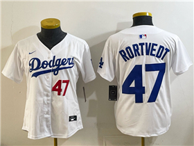 Los Angeles Dodgers #47 Ben Rortvedt Women's White Limited Jersey