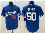 Los Angeles Dodgers #50 Mookie Betts Blue Alternate Limited Jersey