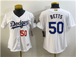 Los Angeles Dodgers #50 Mookie Betts Women's White 2026 Gold Collection Jersey