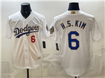 Los Angeles Dodgers #6 Hyeseong Kim White 2026 Gold Collection Jersey