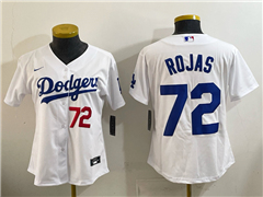 Los Angeles Dodgers #72 Miguel Rojas Women's White Limited Jersey