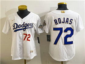 Los Angeles Dodgers #72 Miguel Rojas Women's White 2026 Gold Collection Jersey