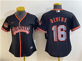 San Francisco Giants #16 Rafael Devers Women's Black Alternate Limited Jersey