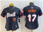 San Francisco Giants #17 Heliot Ramos Women's Black 2025 City Connect Limited Jersey