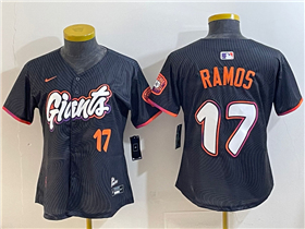San Francisco Giants #17 Heliot Ramos Women's Black 2025 City Connect Limited Jersey