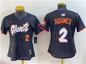 San Francisco Giants #2 Willy Adames Women's Black 2025 City Connect Limited Jersey