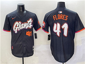 San Francisco Giants #41 Wilmer Flores Black 2025 City Connect Limited Jersey