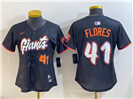 San Francisco Giants #41 Wilmer Flores Women's Black 2025 City Connect Limited Jersey