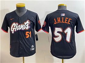 San Francisco Giants #51 Jung Hoo Lee Youth Black 2025 City Connect Limited Jersey