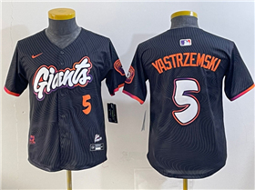 San Francisco Giants #5 Mike Yastrzemski Youth Black 2025 City Connect Limited Jersey
