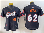 San Francisco Giants #62 Logan Webb Women's Black 2025 City Connect Limited Jersey