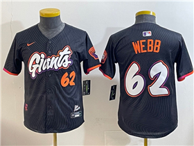 San Francisco Giants #62 Logan Webb Youth Black 2025 City Connect Limited Jersey