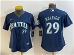 Seattle Mariners #29 Cal Raleigh Women's Navy Limited Jersey