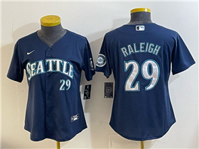 Seattle Mariners #29 Cal Raleigh Women's Navy Limited Jersey
