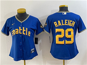 Seattle Mariners #29 Cal Raleigh Women's Royal 2023 City Connect Jersey