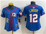 National League #12 Francisco Lindor Women's Blue 2025 MLB All-Star Limited Jersey