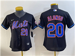 New York Mets #20 Pete Alonso Women's Black Limited Jersey