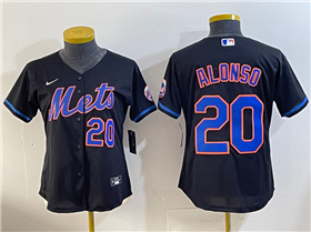 New York Mets #20 Pete Alonso Women's Black Limited Jersey
