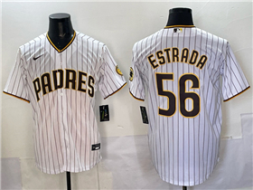 San Diego Padres #56 Jeremiah Estrada White Pinstripe Limited Jersey