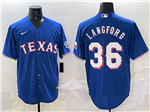Texas Rangers #36 Wyatt Langford Royal Blue Limited Jersey