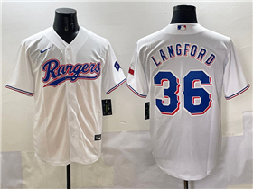 Texas Rangers #36 Wyatt Langford White Limited Jersey