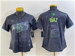 Tampa Bay Rays #2 Yandy Diaz Women's Charcoal 2024 City Connect Limited Jersey
