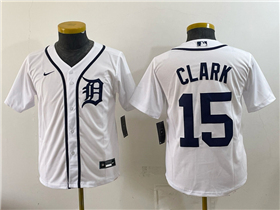 Detroit Tigers #15 Max Clark Youth White Limited Jersey