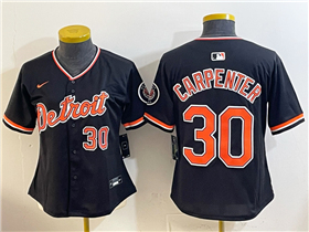Detroit Tigers #30 Kerry Carpenter Women's Alternate Black Limited Jersey