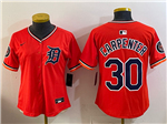 Detroit Tigers #30 Kerry Carpenter Orange Women's Limited Team Jersey